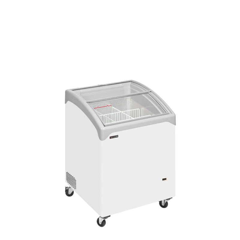 Congélateur Coffre Élégant avec Couvercles Coulissants Vitrés, Température -24 à -14°C, Capacité 130/115 L