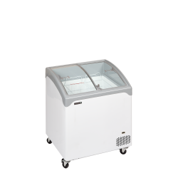 Congélateur Coffre Élégant avec Couvercles Coulissants Vitrés, Température -24 à -14°C, Capacité 185/138 L