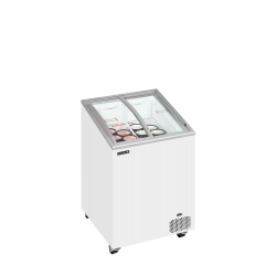 Congélateur Coffre Pro 100/85L avec Couvercles Coulissants Vitrés Bombés, Température -24 à -14°C