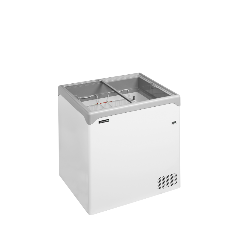 Congélateur Coffre Élégant avec Couvercles Coulissants Vitrés, Température -24 à -14°C, 186/138 L, 740x650x885 mm