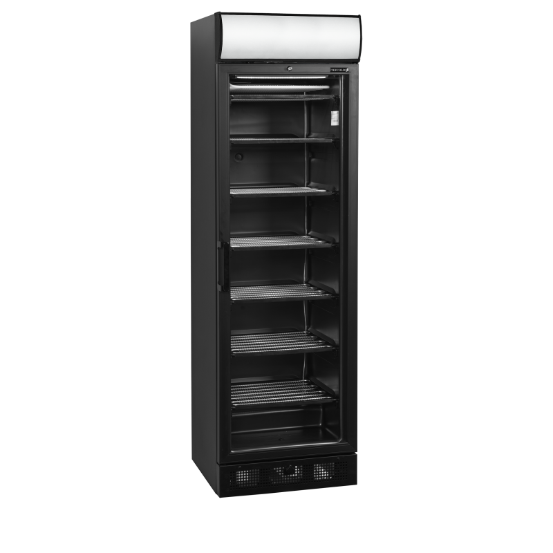 Black Negative Cold Display with Heated Glass Door & Light Box, -24 to -14°C, 595x640x1980mm, 300/270L