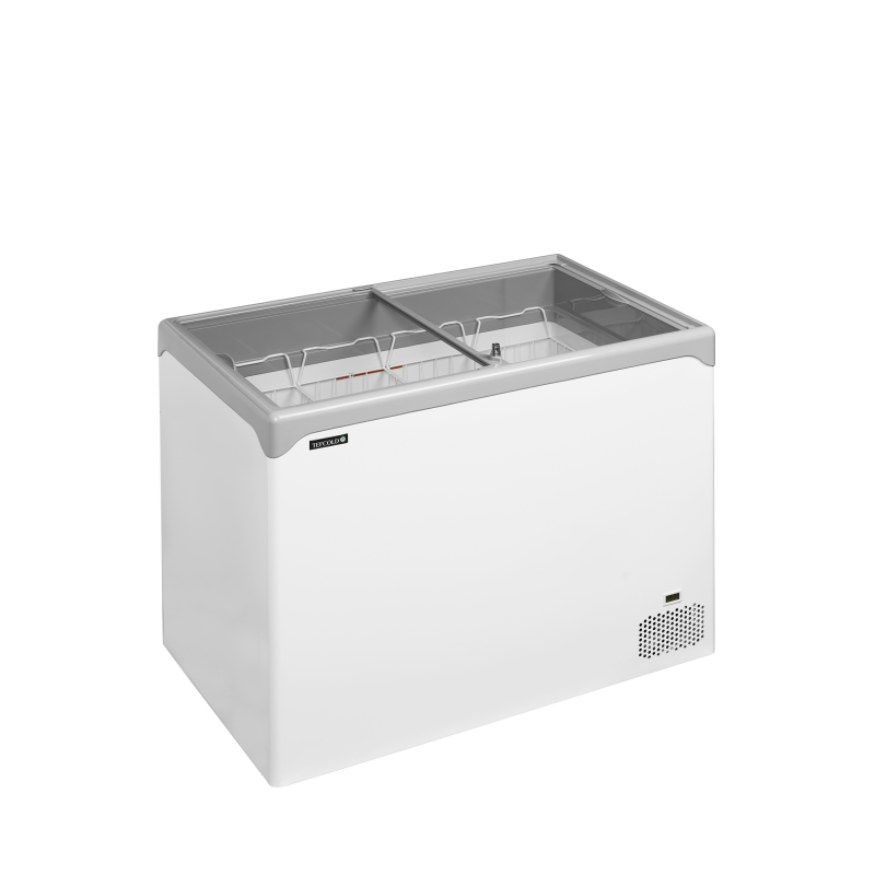 Congélateur Coffre Élégant avec Couvercles Coulissants Vitrés, -24 à -14°C, 1030x650x885 mm, 288/218 L Capacité