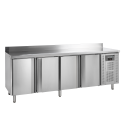 Comptoir Réfrigéré Inox GN1/1, Température -2 à +8°C, 2230x700x960 mm, Capacité 616/393 L, avec Étagères