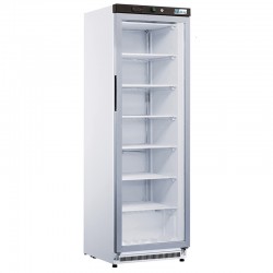 Armoire négative porte vitrée - 400 l - finition blanche