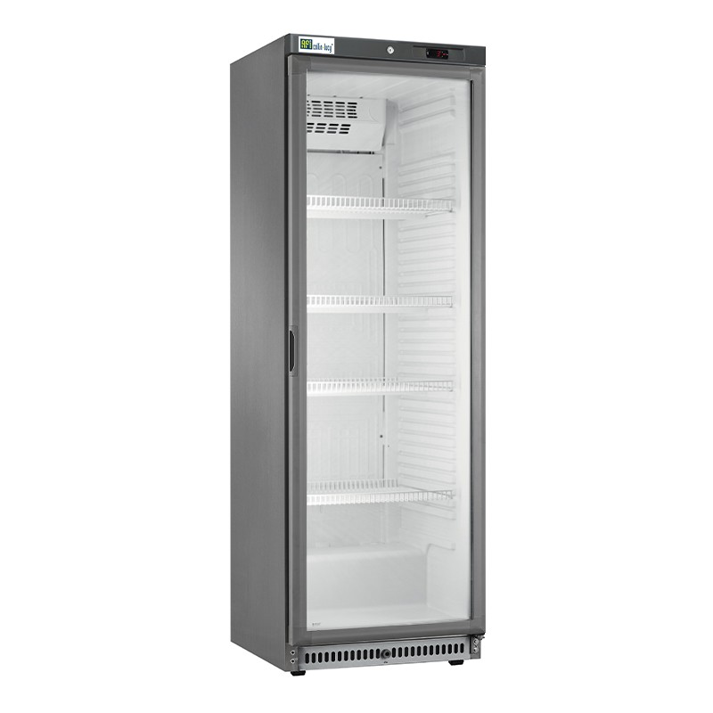 Armoire positive porte vitrée - 308 l - finition inox