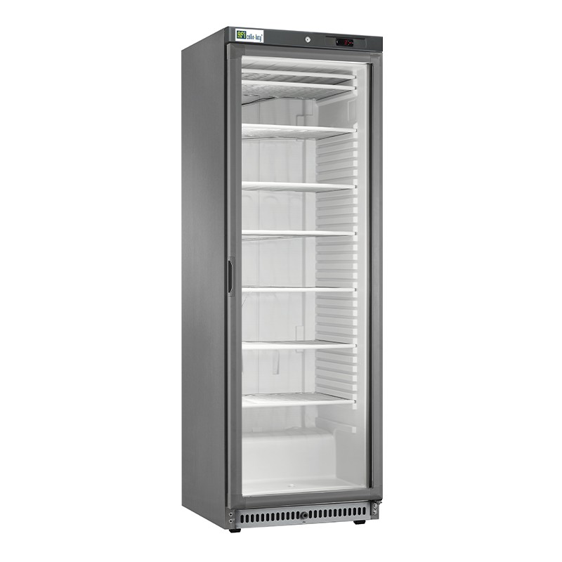 Armoire négative porte vitrée - 268 l - finition inox