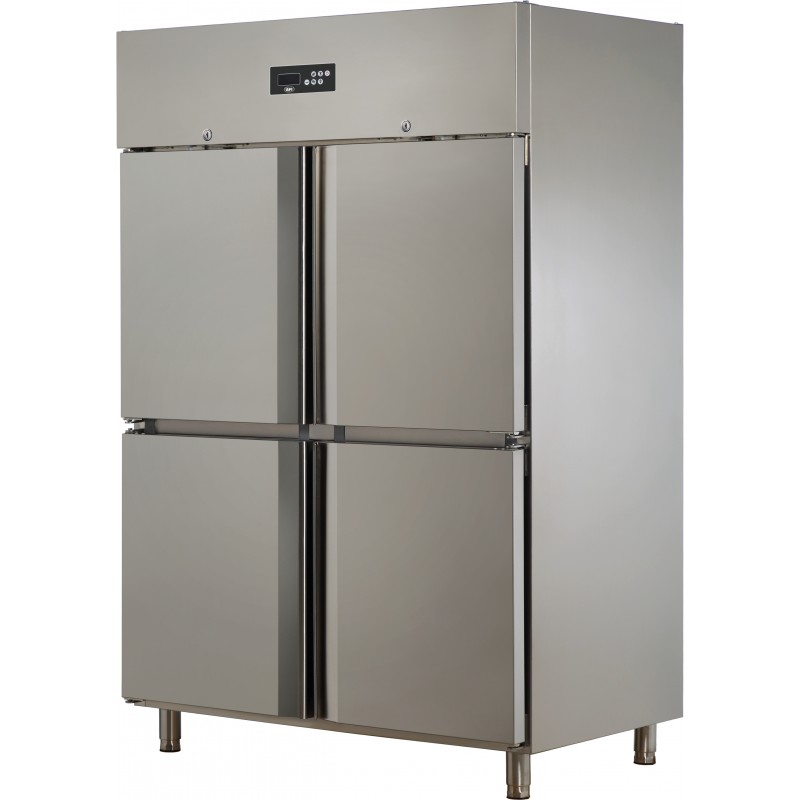 Armoire réfrigérée emboutie gn 2/1 - négative - 4 demi-portes pleines