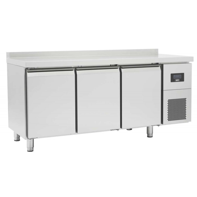 Table réfrigérée positive gn 1/1 - prof 700 - avec dosseret - 3 portes