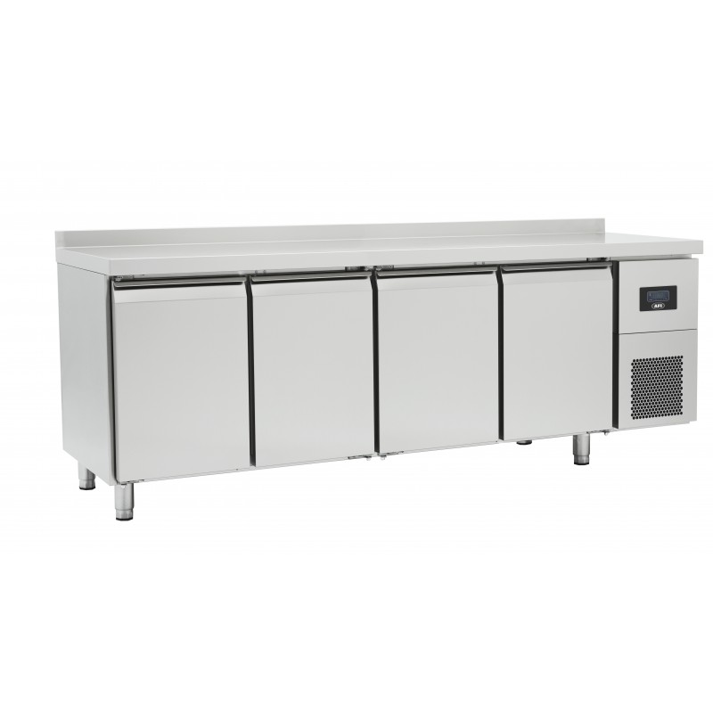 Table réfrigérée positive gn 1/1 - prof 700 - avec dosseret - 4 portes