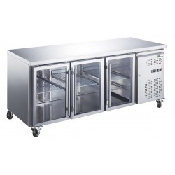 Table réfrigérée positive gn 1/1 - prof 700 - 3 portes vitrées