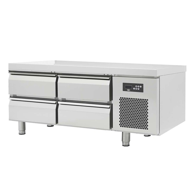 Soubassement réfrigéré positif - 4 tiroirs - prof 600 mm