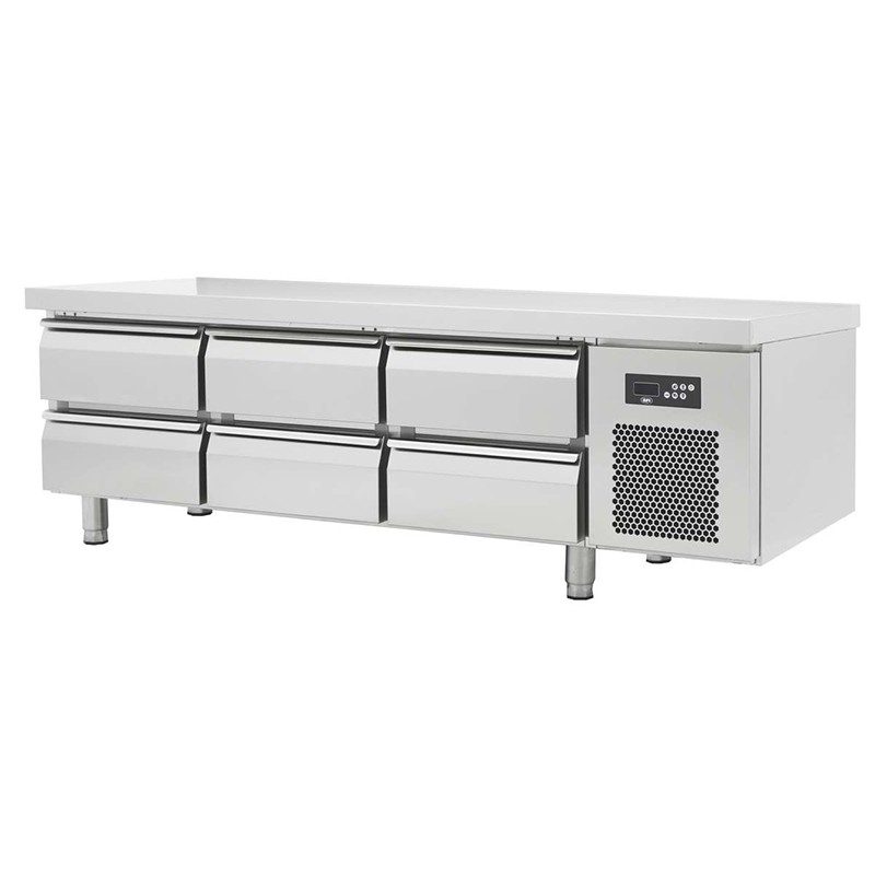 Soubassement réfrigéré positif - 6 tiroirs - prof 700 mm