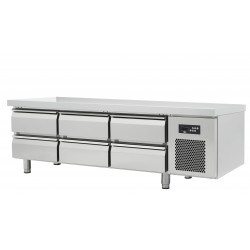 Soubassement réfrigéré positif - 6 tiroirs - prof 700 mm