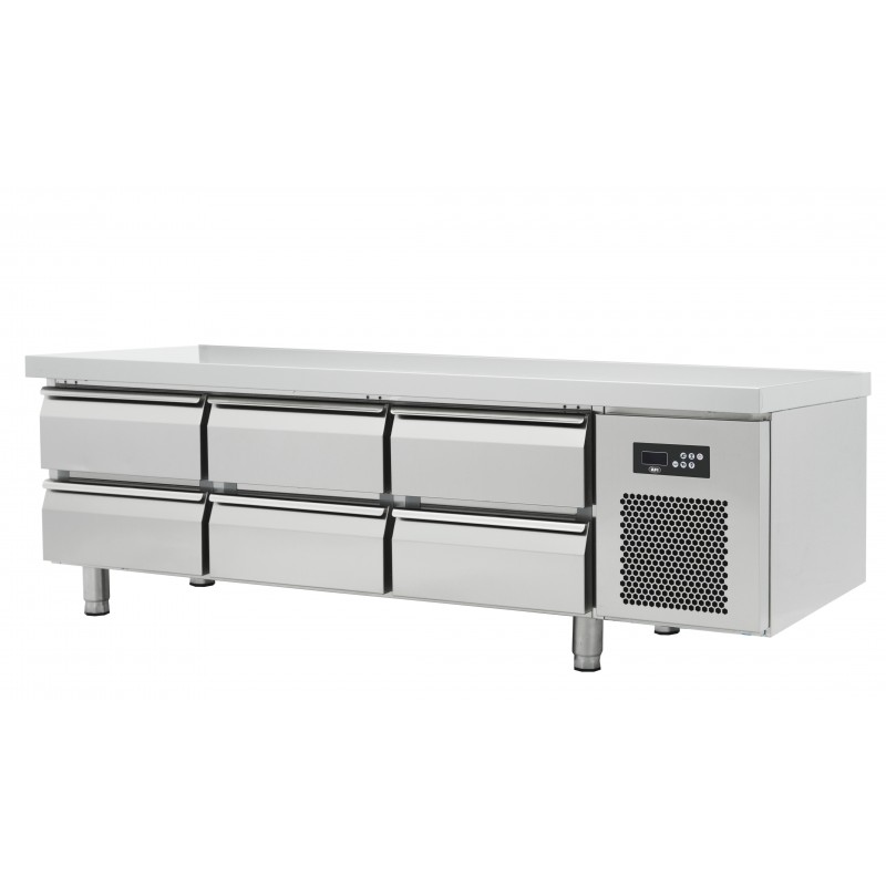 Soubassement réfrigéré positif - 6 tiroirs - prof 700 mm
