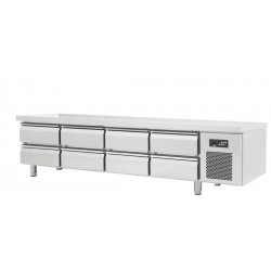 Soubassement réfrigéré positif - 8 tiroirs - prof 700 mm