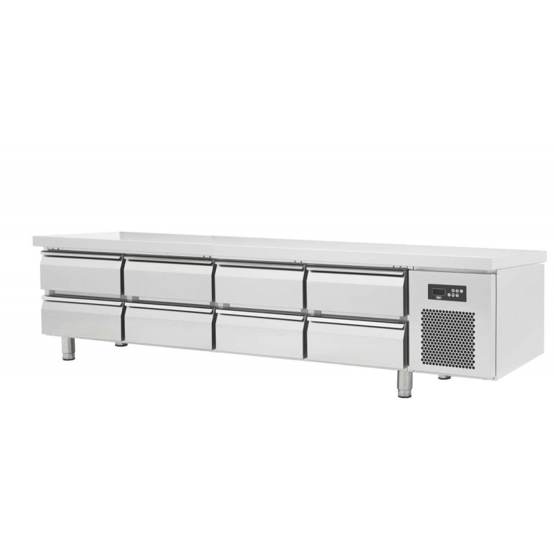 Soubassement réfrigéré positif - 8 tiroirs - prof 700 mm