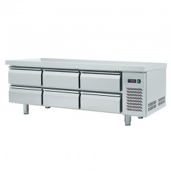 Soubassement réfrigéré positif - 6 tiroirs gn 1/1 - prof 700 mm