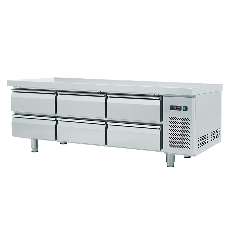 Soubassement réfrigéré positif - 6 tiroirs gn 1/1 - prof 700 mm