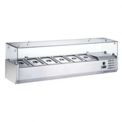 Vitrine réfrigérée à poser - 6 bacs gn 1/3 - prof 395 mm
