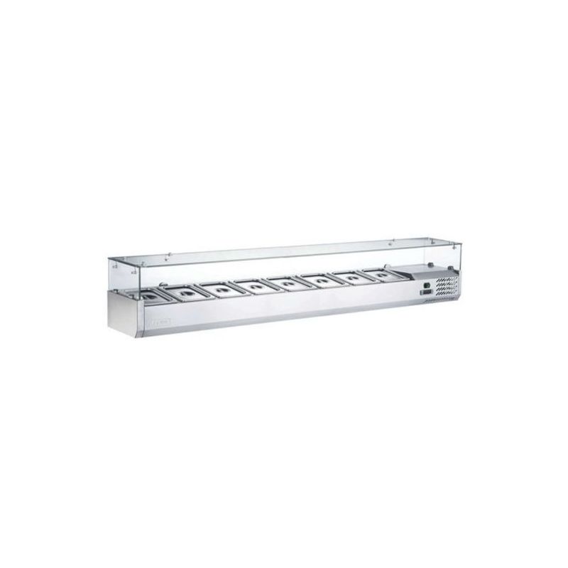 Vitrine réfrigérée à poser - 8 bacs gn 1/3 - prof 395 mm