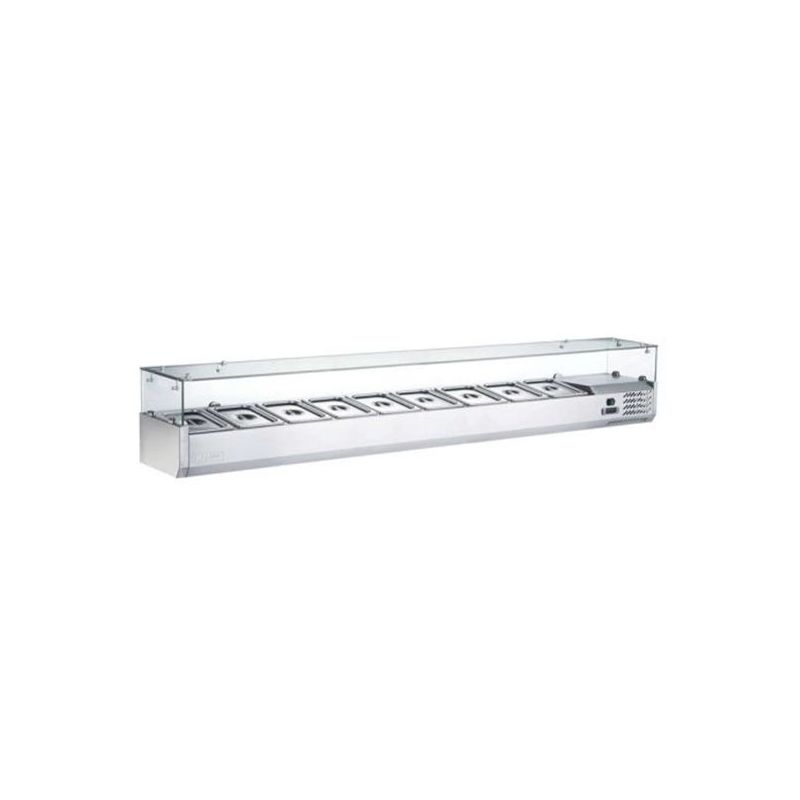 Vitrine réfrigérée à poser - 9 bacs gn 1/3 - prof 395 mm