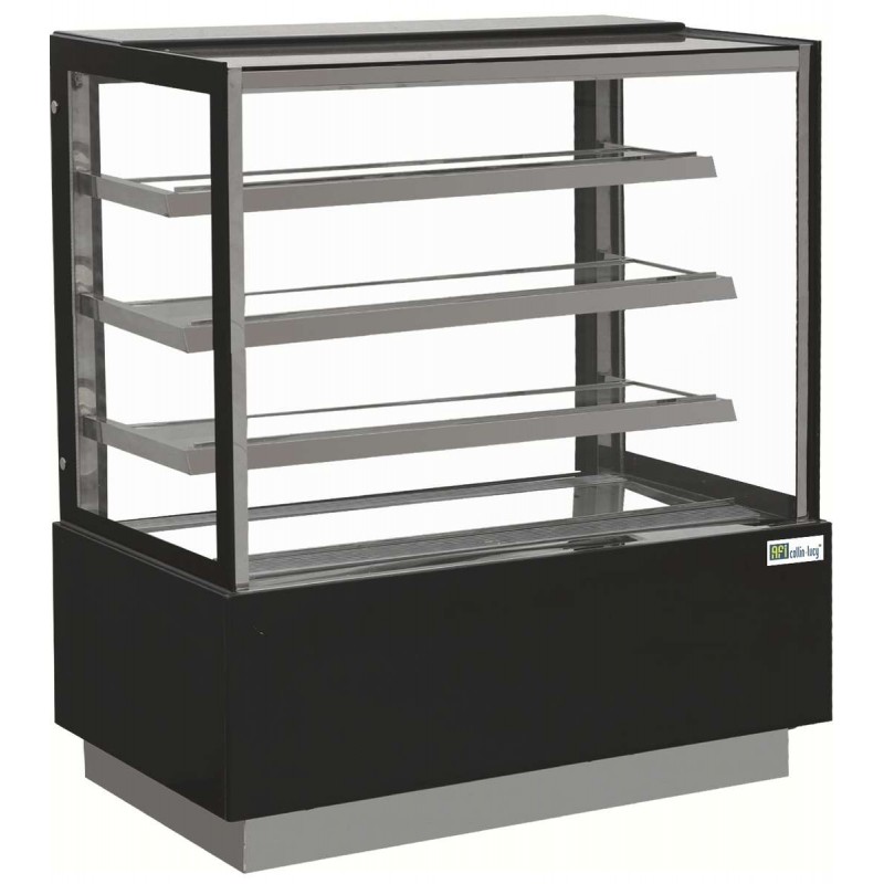 Vitrine pâtisserie - vitrage droit - 3 étagères - 831 l