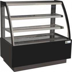 Vitrine pâtisserie - vitrage bombé - 2 étagères - 235 l