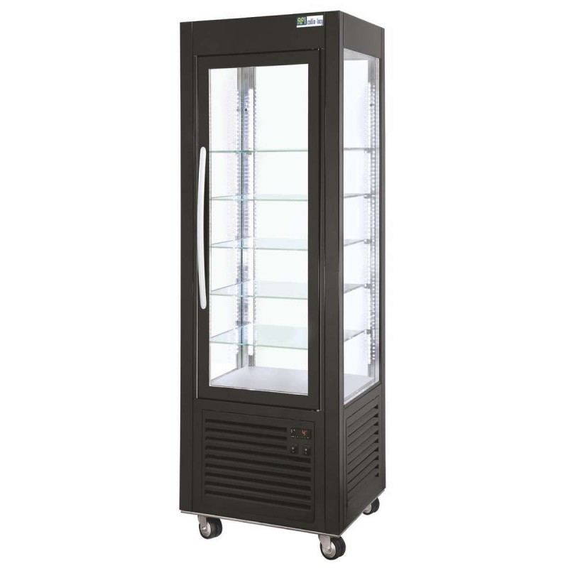 Vitrine 4 faces vitrées - froid négatif ventilé - 250 l