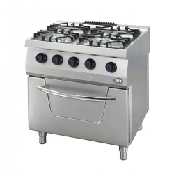 Fourneau gaz sur four gn 2/1 électrique - gamme 700