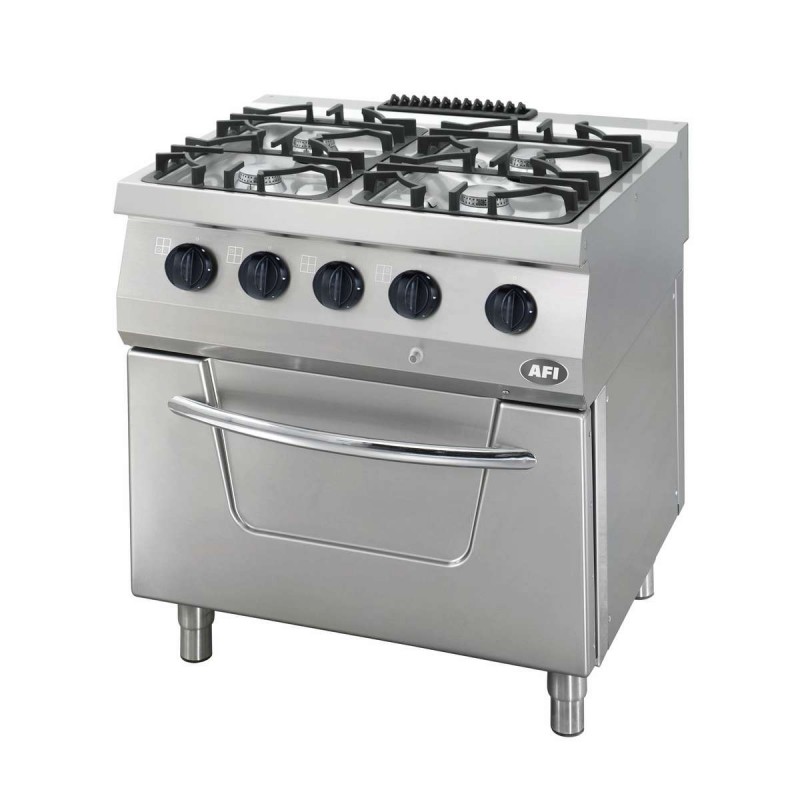 Fourneau gaz sur four gn 2/1 électrique - gamme 700