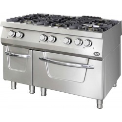 Fourneau gaz sur four gaz - gamme 900 - 6 feux