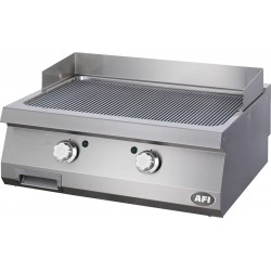 Plaque à snacker électrique - gamme 900 - double nervurée - chrome