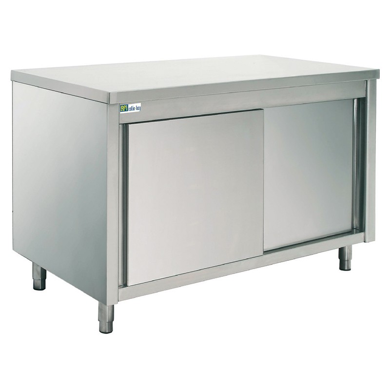 Meuble de rangement neutre inox - série 700 - long. 2200 mm Meuble de rangement neutre inox - série 700 - long. 2200 mm