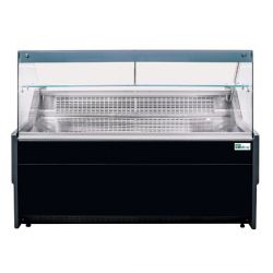 Comptoir d'exposition noir - vitrage droit - prof 900 mm - froid ventilé