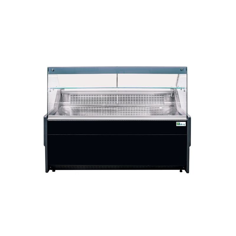 Comptoir d'exposition noir - vitrage droit - prof 900 mm - froid ventilé