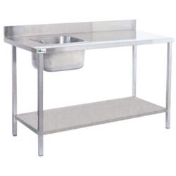 Table de chef avec évier à gauche - long. 1200 mm