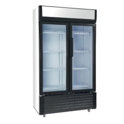 Refroidisseur de bouteilles et de canettes - 2 portes vitrées battantes