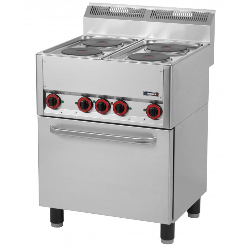 Fourneau électrique 4 feux avec four électrique ventilé GN 1/1 66