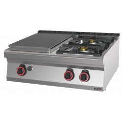 Fourneau gaz à poser 2 feux + 1 plaque coup de feu 80