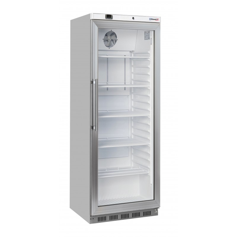 Armoire positive vitrée 400 L Inox
