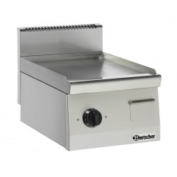 Plaque grill lisse, acier inoxydable, 3,6 kW, 230 V. Dim : 400 X 600 X 290 mm