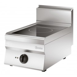 Four à induction en acier inoxydable, 5 kW, dimensions compactes. Dim : 400 X 650 X 295 mm