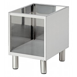 Soubassement inox 18/10, dimensions 400x535x560-660 mm.