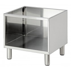 Soubassement en acier inoxydable, dimensions 600x535x560-660 mm.