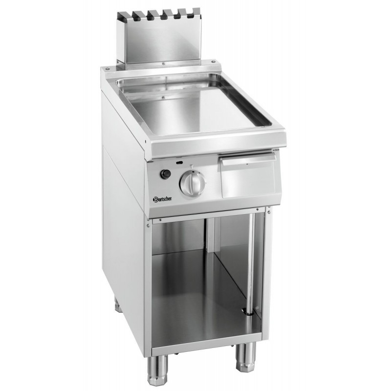 Plaque grill gaz, acier inoxydable, 7 kW, 700x400x850 mm.