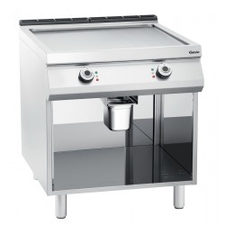 Plaque grill électrique lisse, acier inoxydable, puissance 15 kW. Dim : 800 X 900 X 900 mm