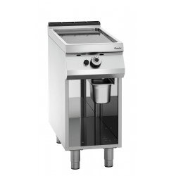 Plaque grill gaz lisse, acier inoxydable, 9 kW, 900 mm.