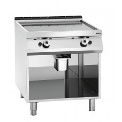 Plaque grill gaz lisse, acier inoxydable, 18 kW, 900 mm.
