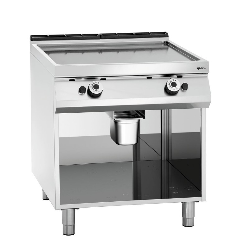 Plaque grill gaz lisse, acier inoxydable, 18 kW, 900 mm.