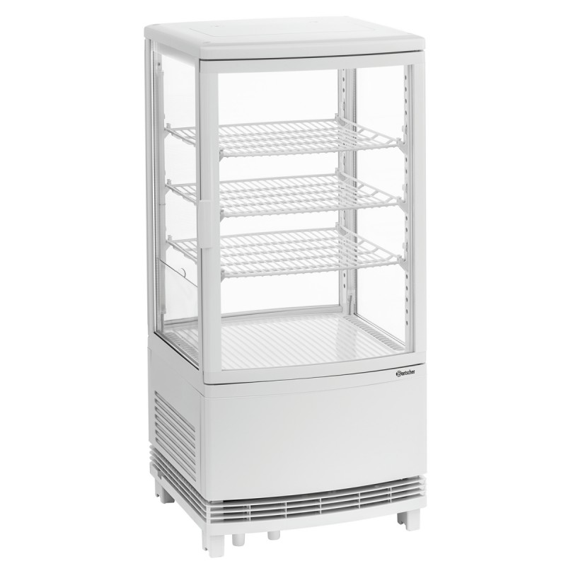 Mini vitrine réfrigérée 75L, dimensions: 425x429 mm, blanche.